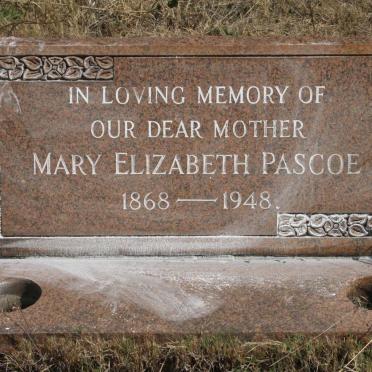 PASCOE Mary Elizabeth 1868-1948