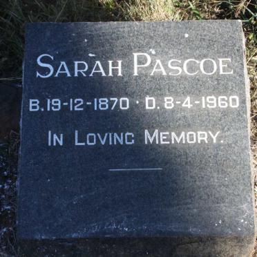 PASCOE Sarah 1870-1960