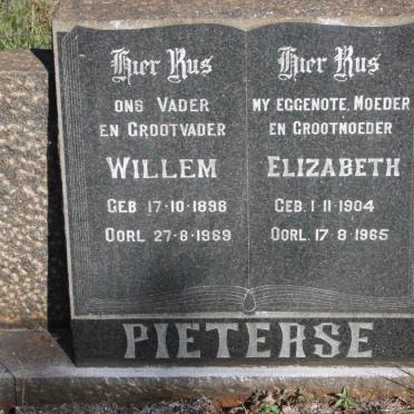 PIETERSE Willem 1898-1969 &amp; Elizabeth 1904-1965