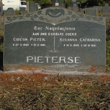 PIETERSE Gideon Pieter 1886-1961 &amp; Susanna Catharina 1889-1961