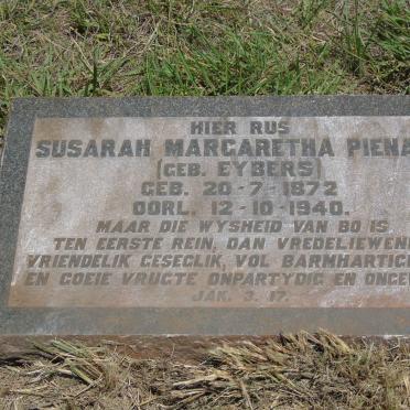 PIENAAR Susarah Margaretha nee EYBERS 1872-1940
