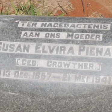 PIENAAR Susan Elvira nee CROWTHER 1857-1941