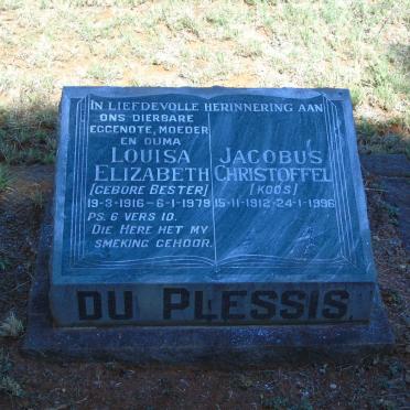 PLESSIS Jacobus Christoffel, du 1912-1996 &amp; Louisa Elizabeth BESTER 1916-1979