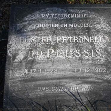 PLESSIS Hester Petronella, du 1928-1962