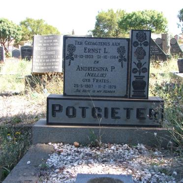 POTGIETER Ernst L. 1903-1964 &amp; Andriesina P. FRATES 1907-1979