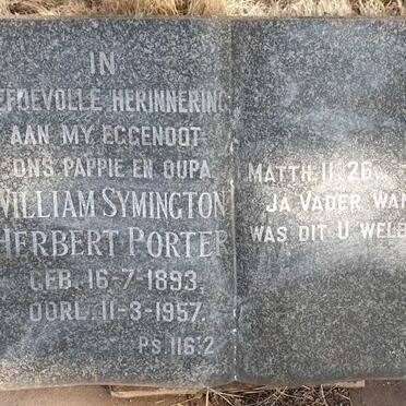 PORTER William Symington Herbert 1893-1957