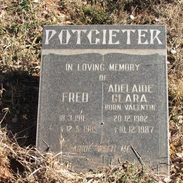 POTGIETER Fred 1911-1985 &amp; Adelaide Clara VALENTIN 1902-1987