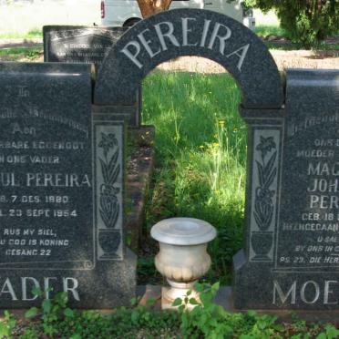 PEREIRA Manul 1880-1954 &amp; Magrieta Johanna 1893-1964