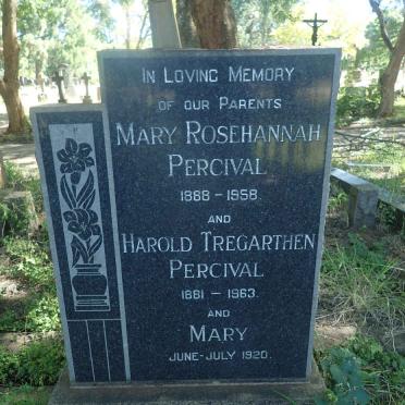 PERCIVAL Harold Tregarthen 1881-1963 &amp; Mary Rosehannah 1888-1958 :: PERCIVAL Mary 1920-1920