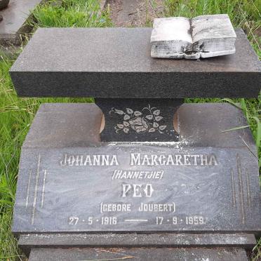 PEO Johanna Margaretha nee JOUBERT 1916-1959
