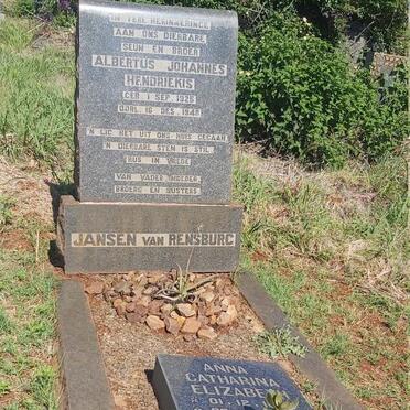 RENSBURG Albertus Johannes Hendriekus, Jansen van 1925-1948 :: JANSEN VAN RENSBURG Anna Catharina Elizabeth 1959-2002