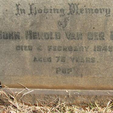 RIET John Herold, van der -1949