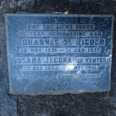 RIDDER Johannes, de 1871-1937 &amp; Susara Jacoba VENTER 1873-1951