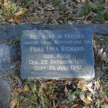 RIEMANN Lina nee KOCH 1889-1947