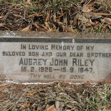 RILEY Aubrey John 1926-1947
