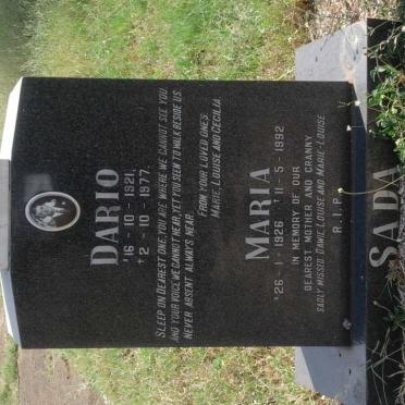 SADA Dario 1921-1977 &amp; Maria 1926-1992