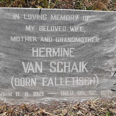 SCHAIK Hermine, van nee FALLETISCH 1921-1999