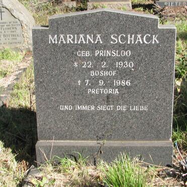 SCHACK Mariana nee PRINSLOO 1930-1986