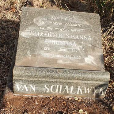SCHALKWYK Elizabeth Susanna Christina, van 1897-1955