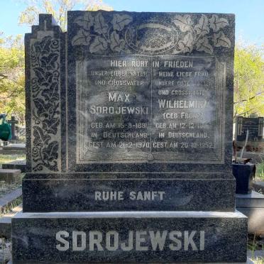 SDROJEWSKI Max 1891-1970 &amp; Wilhelmina FRONZ 1892-1952