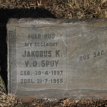 SPUY Jakobus K., v.d. 1897-1955