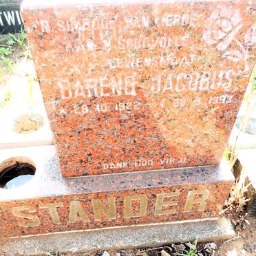 STANDER Barend Jacobus 1922-1993
