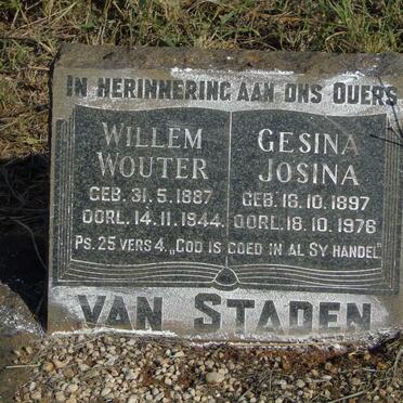 STADEN Willem Wouter, van 1887-1944 & Gesina Josina 1897-1976