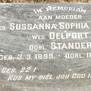 STANDER Sussanna Sophia voorheen DELPORT nee PIETERSE 1899-1954