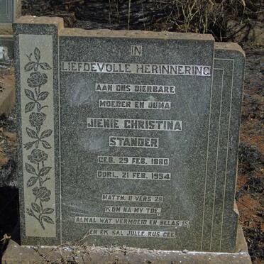 STANDER Jienie Christina 1880-1954