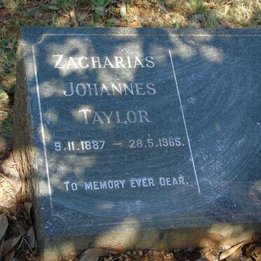 TAYLOR Zacharias Johannes 1887-1965