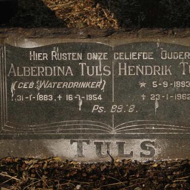TULS Hendrik 1893-1962 & Alberdina WATERDRINKER 1883-1954