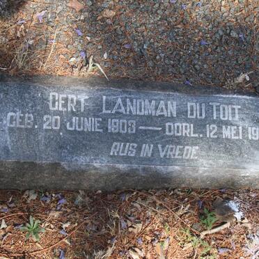 TOIT Gert Landman, du 1903-1937