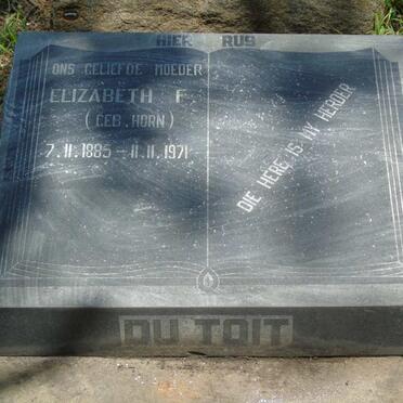 TOIT Elizabeth F., du nee HORN 1885-1971