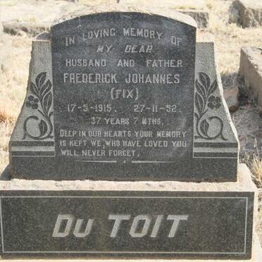 TOIT Frederick Johannes, du 1915-1952