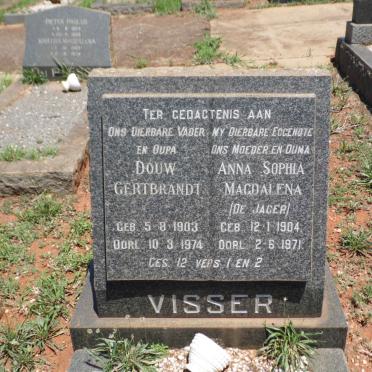 VISSER Douw Gertbrandt 1903-1974 &amp; Anna Sophia Magdalena DE JAGER 1904-1971