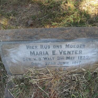 VENTER Maria E. nee V.D. WALT 1856-1917