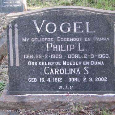 VOGEL Philip L. 1909-1963 &amp; Carolina S. 1912-2002
