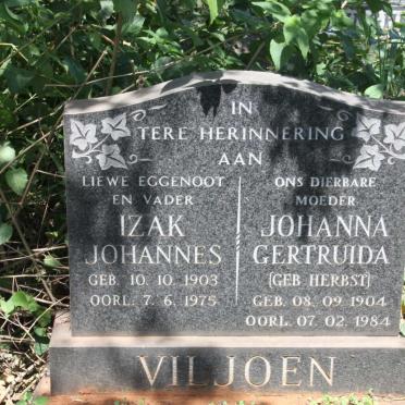 VILJOEN Izak Johannes 1903-1975 &amp; Johanna Gertruida HERBST 1904-1984
