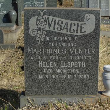 VISAGIE Marthinus 1909-1977 &amp; Helen Elspeth MIDDLETON 1912-2000