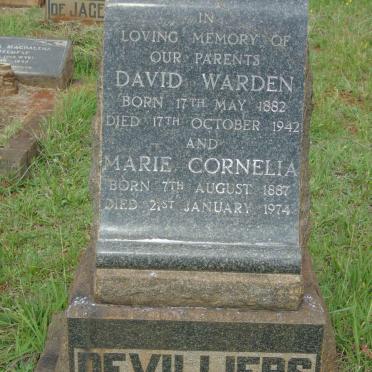 VILLIERS David Warden, de 1882-1942 & Marie Cornelia 1887-1974