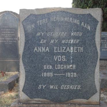 VOS Anna Elizabeth nee LOCHNER 1885-1939