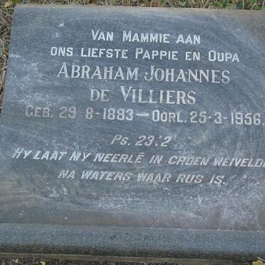 VILLIERS Abraham Johannes, de 1883-1956