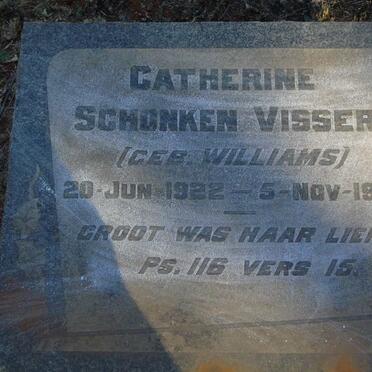 VISSER Catherine Schonken nee WILLIAMS 1922-1952