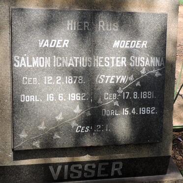 VISSER Salmon Ignatius 1878-1962 & Hester Susanna Steyn 1881-1962