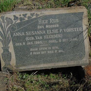 VORSTER Anna Susanna Elsie P. nee VAN HEERDEN 1865-1946