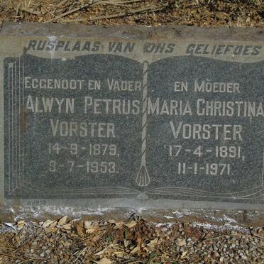 VORSTER Alwyn Petrus 1879-1953 & Maria Christina 1891-1971