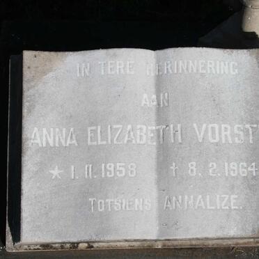 VORSTER Anna Elizabeth 1958-1964
