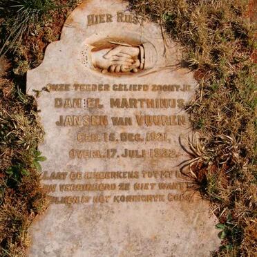 VUUREN Daniel Marthinus , Jansen van 1921-1922