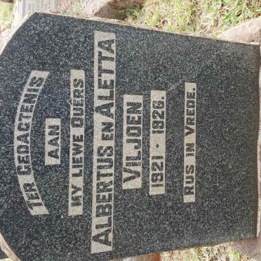 VILJOEN Albertus -1921 &amp; Aletta -1926