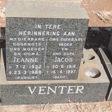 VENTER Jacob 1919-1997 & Jeanne 1922-1988